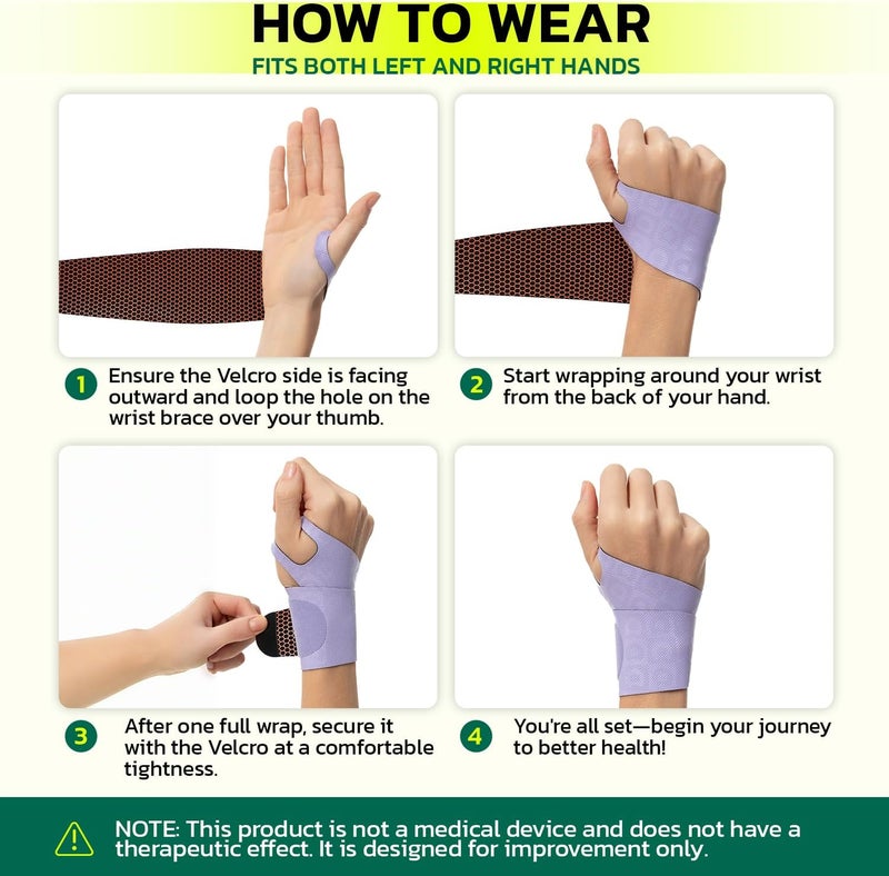 AOFIT Adjustable Wrist Brace for Pain Relief, Carpal Tunnel & Tendonitis Support – Ergonomic Compression, Breathable & Anti-Slip Design, Fits Left & Right Hand, Ideal for Sports, Gaming & Office Use - Image 3